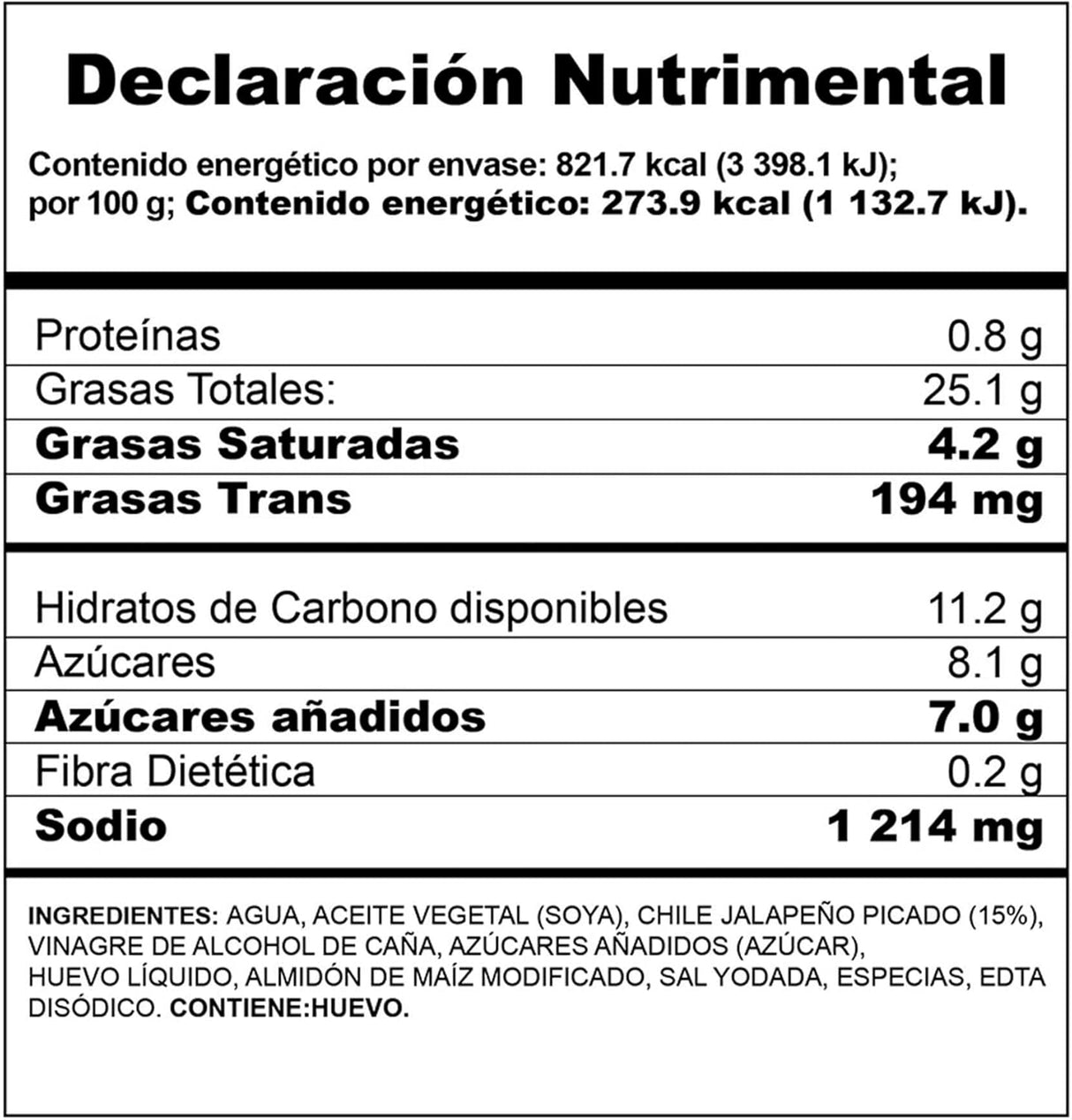 Caja de 12 Piezas de 300 GR c/u de Aderezo Mayonesa Mccormick Jalapeño
