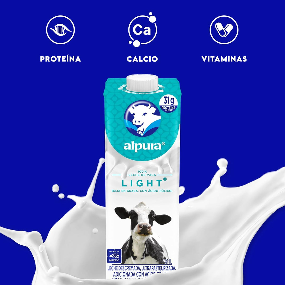 Caja de 12 piezas de 1LT c/u de Leche Alpura Light
