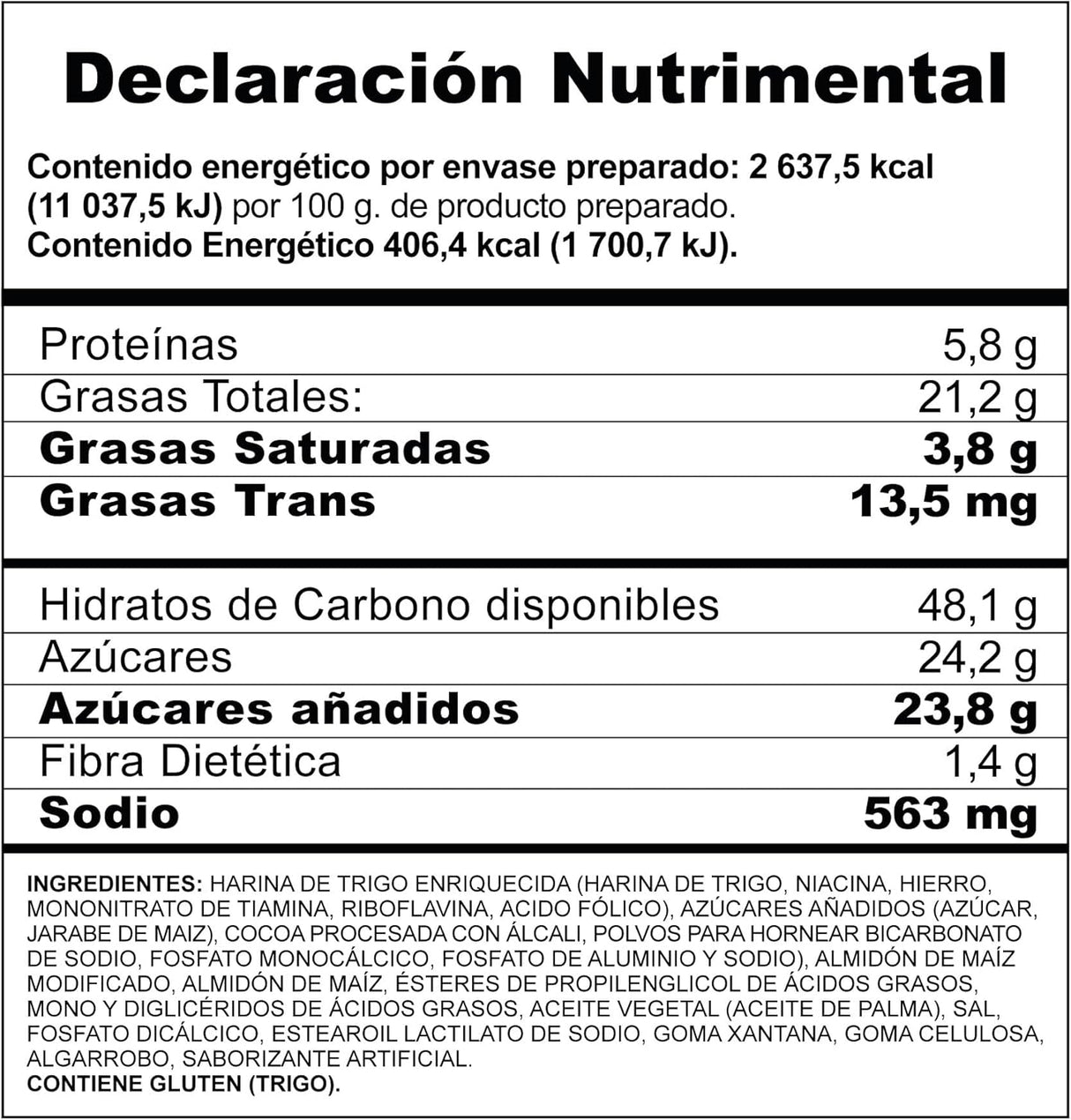 Caja de 12 Piezas de 375 GR c/u de Harina P/Pastel Chocolate Betty Crocker