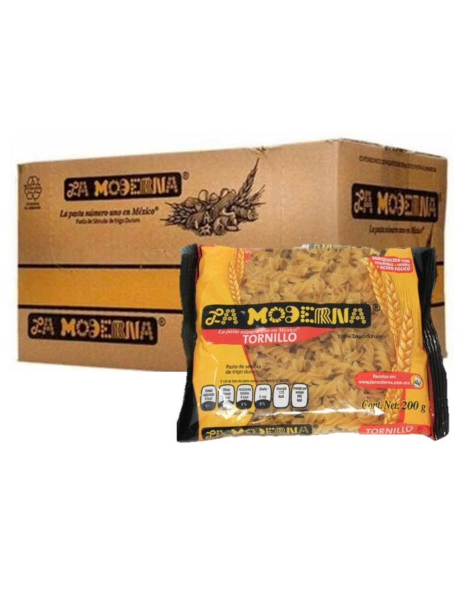 Caja de 20 Piezas de 200 GR c/u Sopa La Moderna Tornillo
