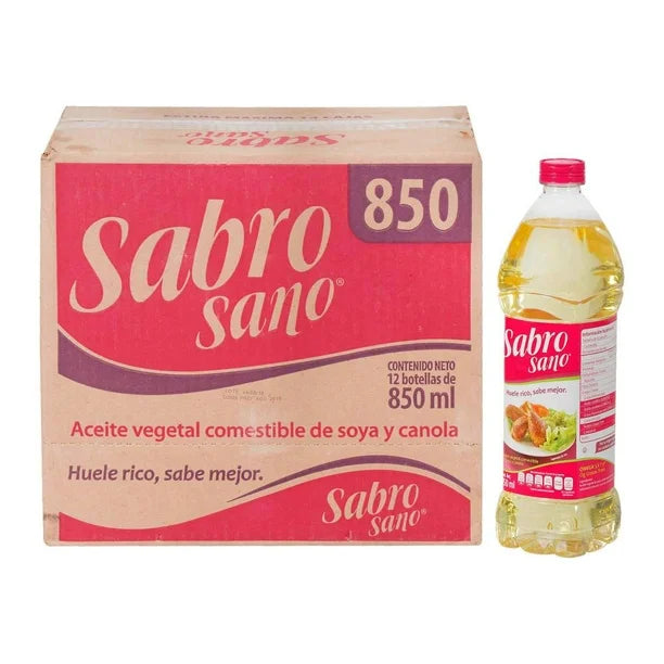 Caja de 12 Piezas de 850ML c/u de Aceite Sabrosano 850Ml