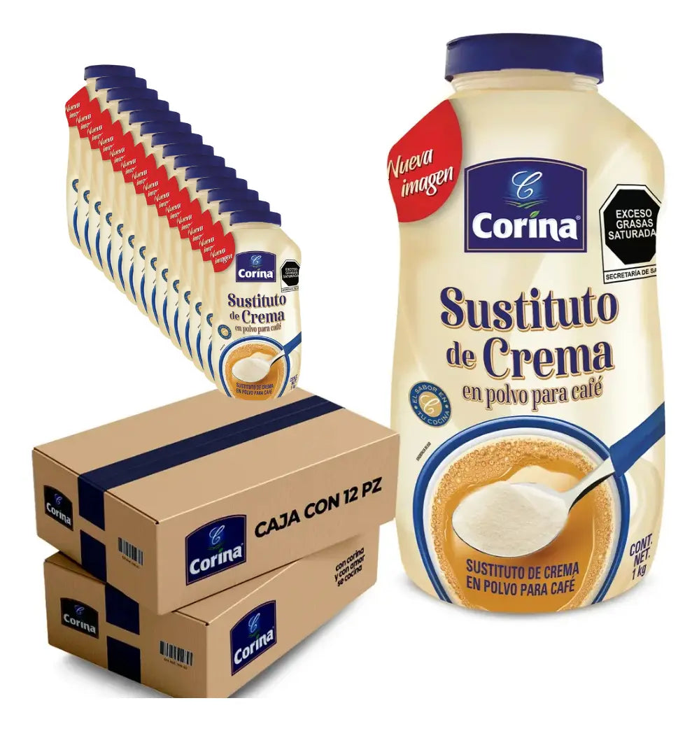 Caja de 12 Piezas de 1KG c/u de Sustituto De Crema Corina