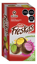 Caja de 16 Exibidores de 9 Piezas de 35 GR c/u de Caramelo Nestle Freskas