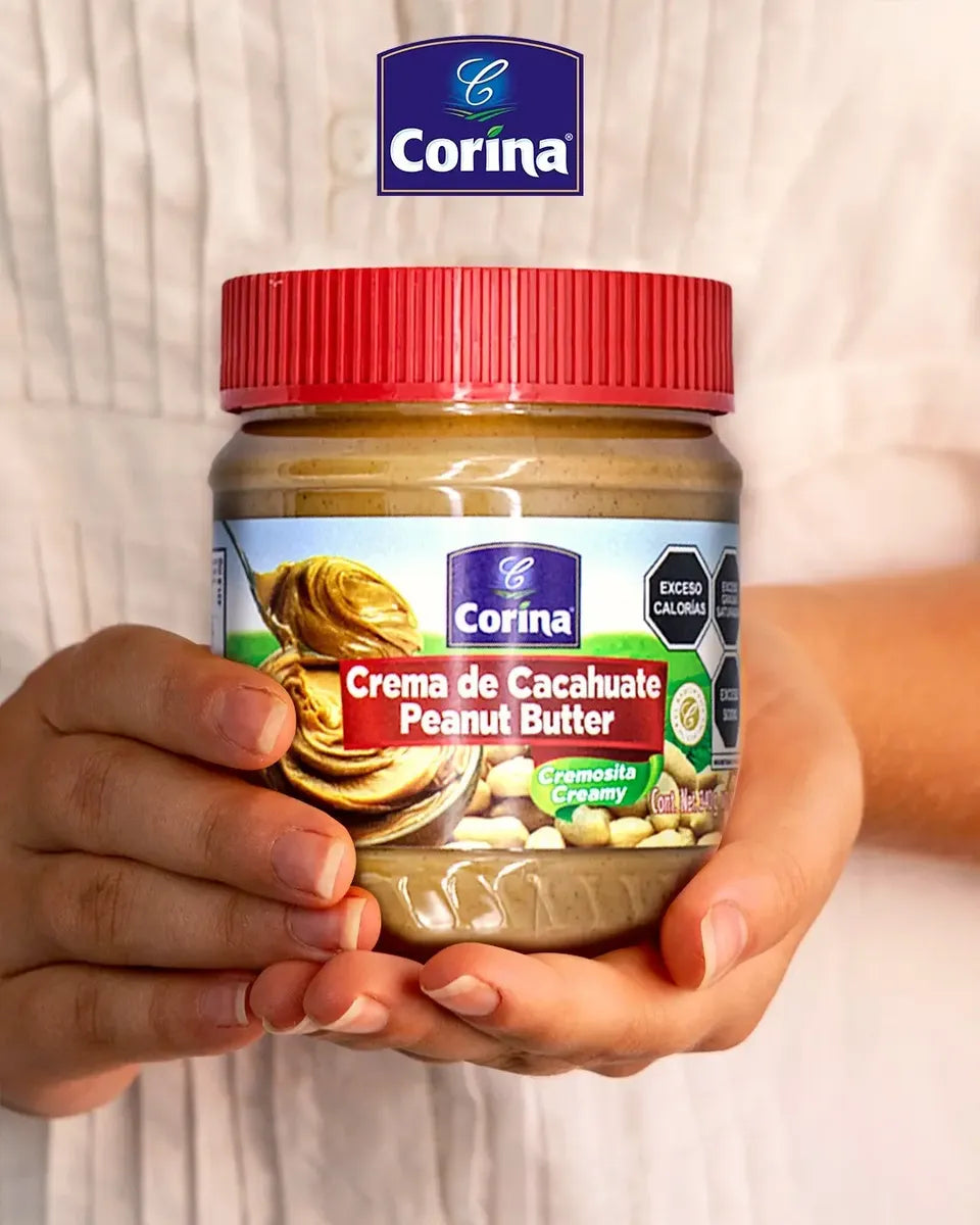 Caja de 12 Piezas de 340GR c/u de Crema De Cacahuate Corina