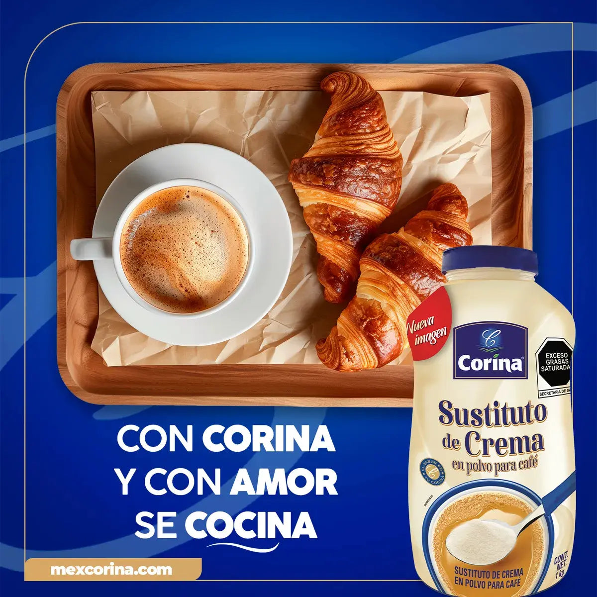 Caja de 12 Piezas de 1KG c/u de Sustituto De Crema Corina
