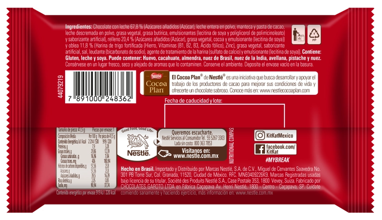 Caja de 24 Piezas de 41.5 GR c/u de Chocolate Kit Kat Fingers