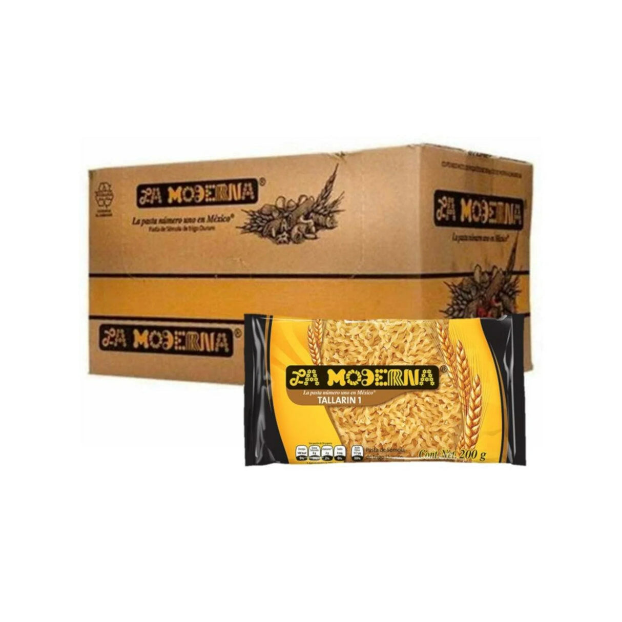Caja de 20 Piezas de 200 GR c/u Sopa La Moderna Tallarin 1