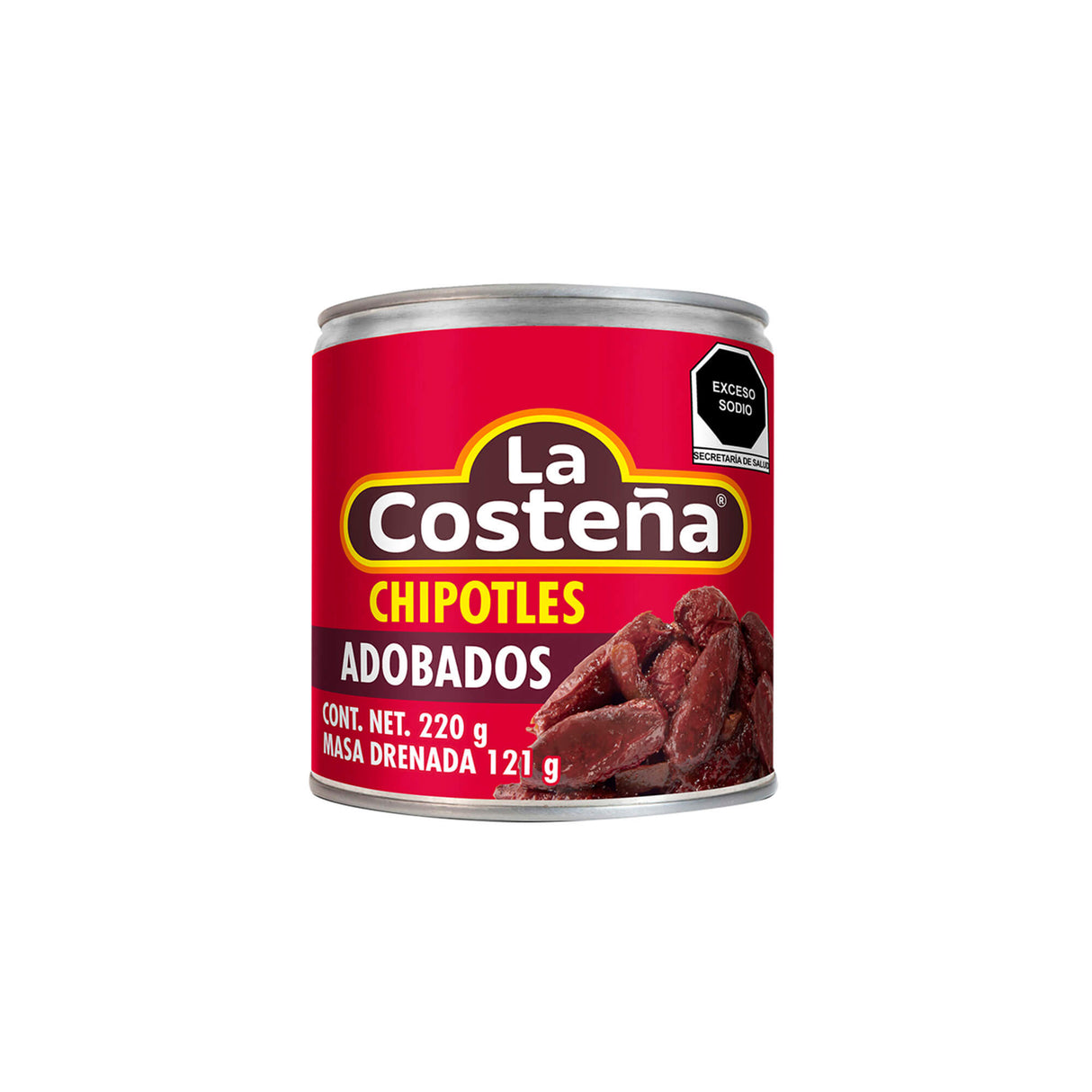 Caja de 24 Piezas de 220 GR c/u de Chiles La Costeña Chipotles Adobados