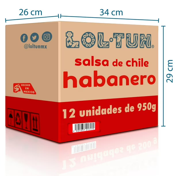 SALSA HABANERO ROJA LOL-TUN 12/950GR CJ