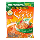 Caja de 12 Piezas de 100 GR c/u La Moderna Instantanea Fideo Tomate